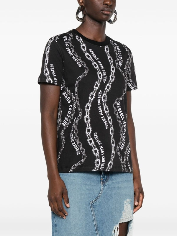 Allover Print Cotton Short Sleeve T-shirt