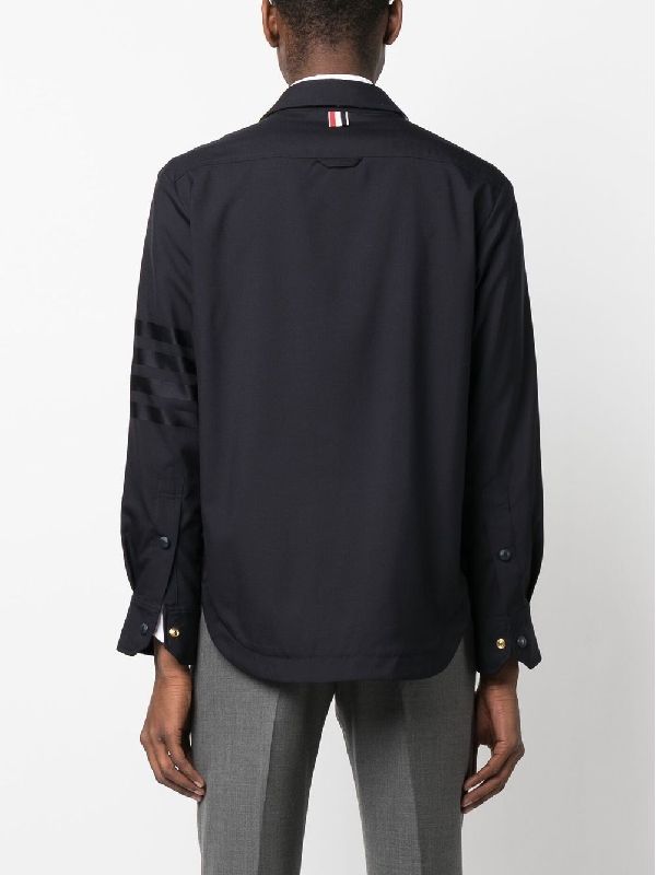 Diagonal Bar Logo Wool Shirt