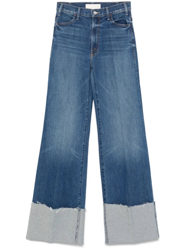 Turn-Up Detail Cotton Denim Pants