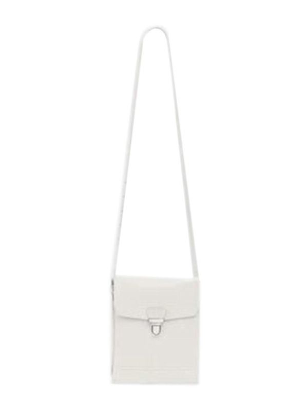 White Buckle Leather Shoulder Bag