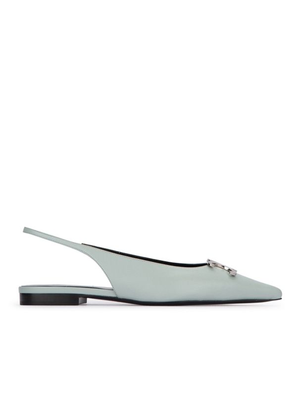 Triomphe Logo Leather Slingback Flat Shoes