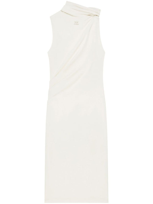 Logo Patch Sleeveless Midi Dress