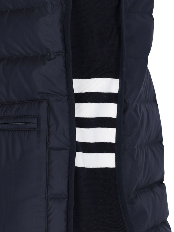 4-Bar Detail High-Neck Padded Vest