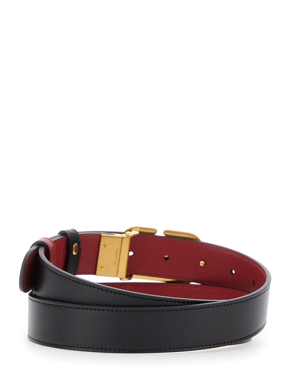 Valentino Black Leather Belts