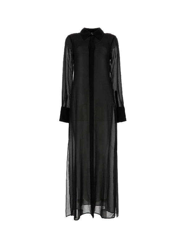 Silk Shirt Long Dress