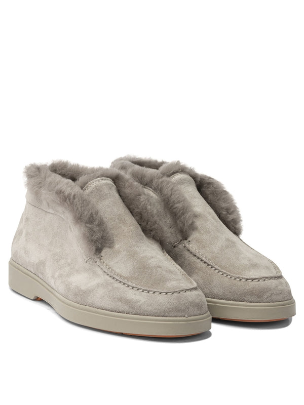 Santoni Grey Ankle Boots