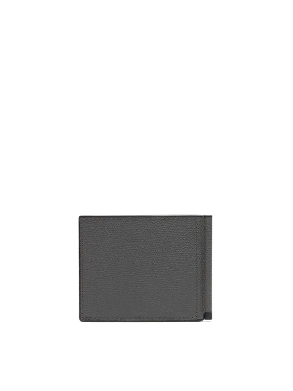 Gray Calfskin Money Clip Wallet