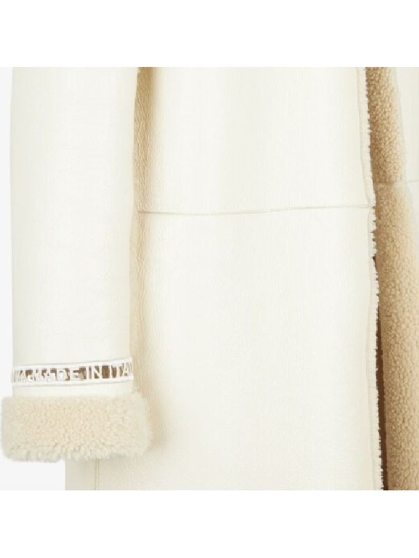 Cutout
  Embroidery Detail Shearling Coat