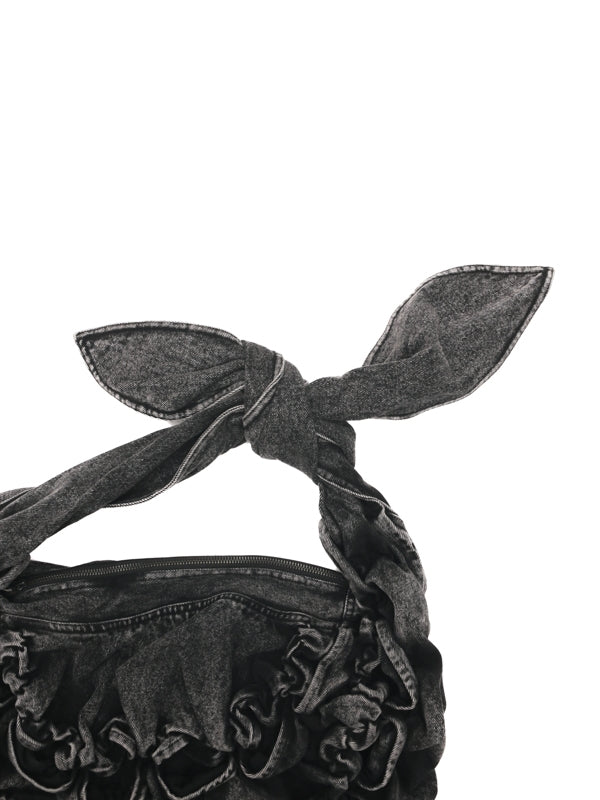 DASH Smocked Denim Crossbody Bag