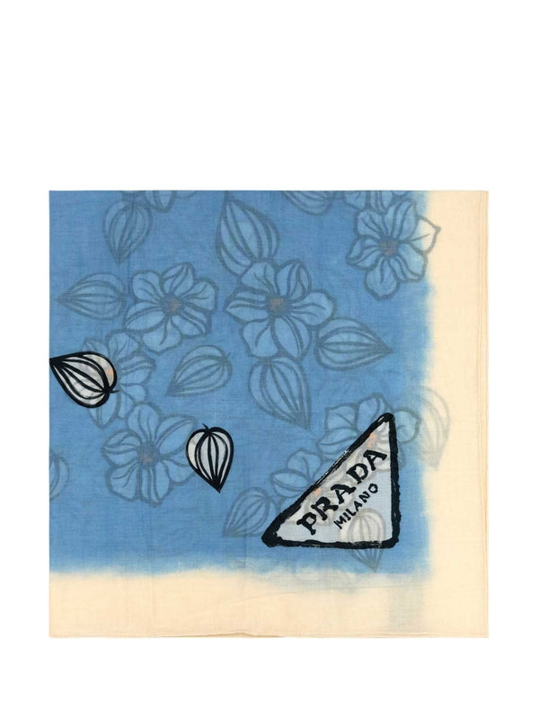 Triangle logo printing cotton scarf