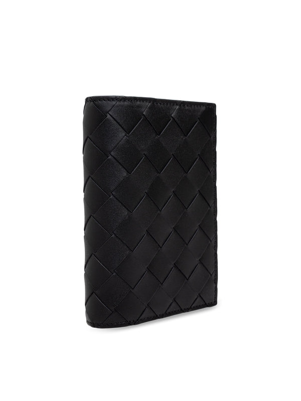 Intrecciato Leather Passport Wallet