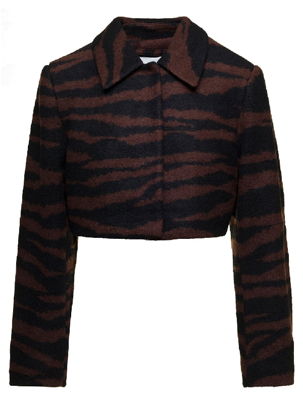 Wool Jacquard Crop Jacket