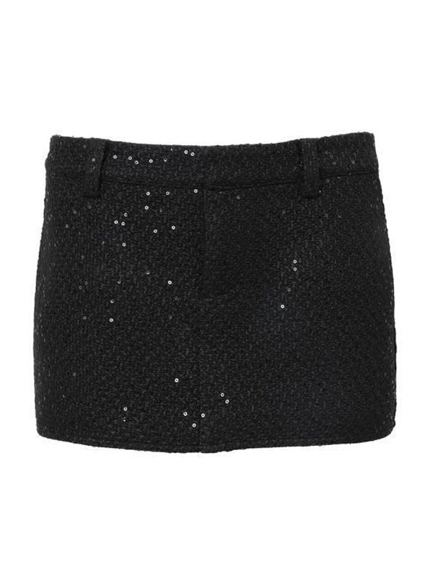 Bela Sequin Tweed Mini Skirt