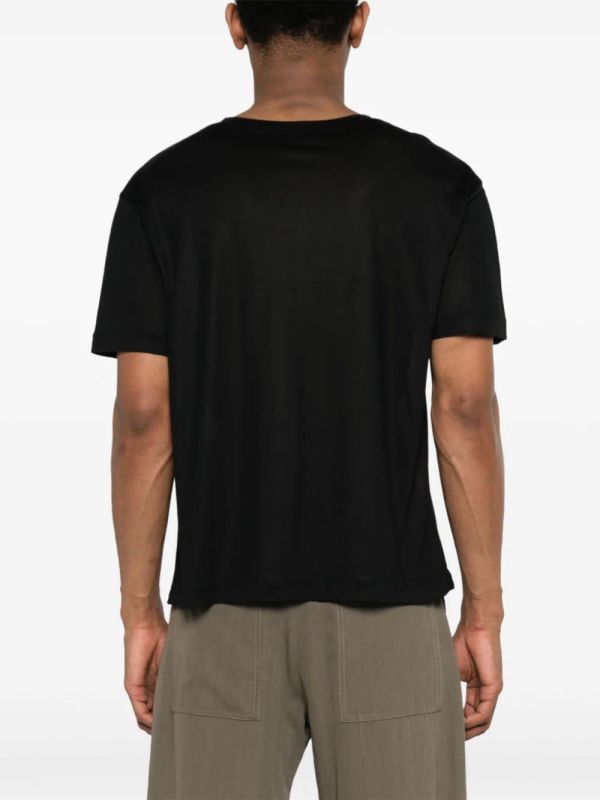 Crew-neck Silk Short-sleeve T-shirt