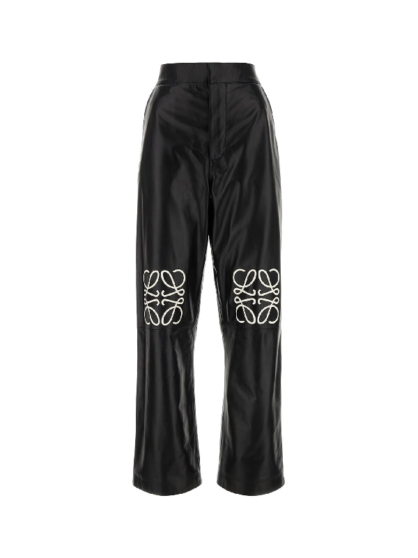 Anagram Baggy Lambskin Pants