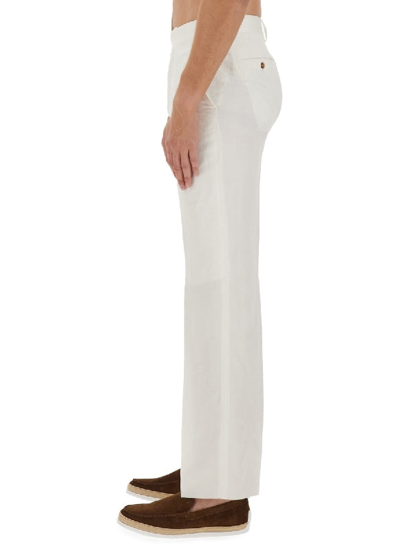 Linen Blend Straight Pants