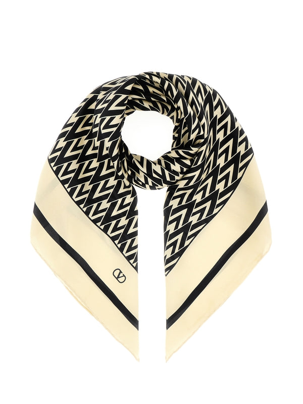 Allover V Logo Printing Silk Scarf