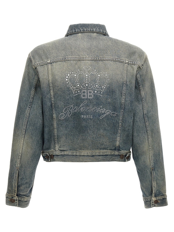 Back Rhinestone Logo Denim
  Jacket