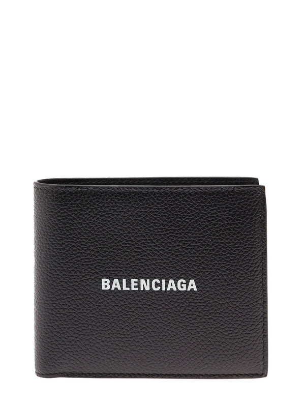 Cash Logo Grain Leather Coin Wallet