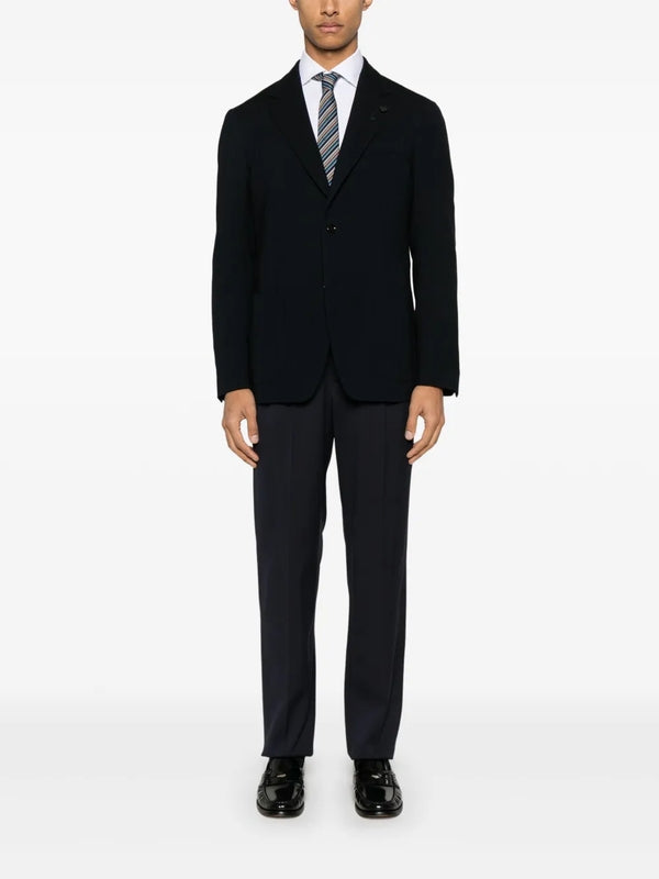 Single-Breasted Wool Blend Jacket