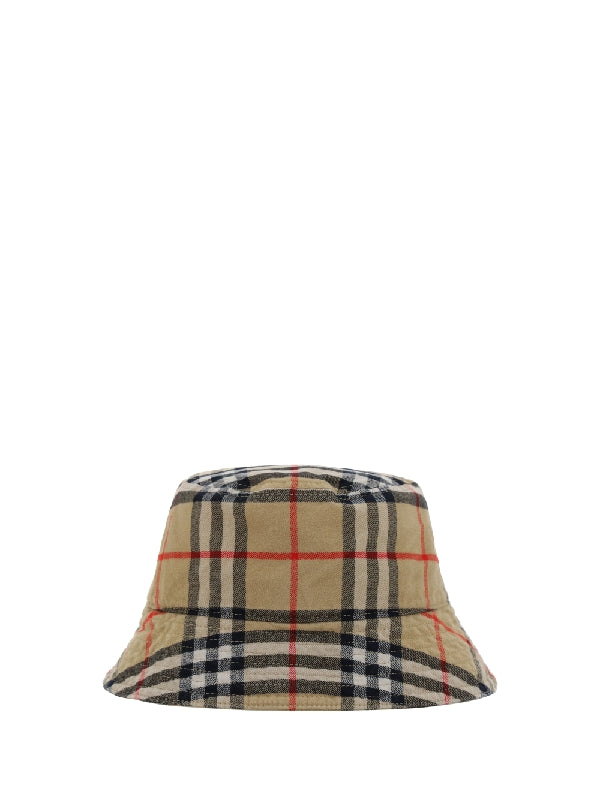 Vintage Check Cotton Bucket Hat