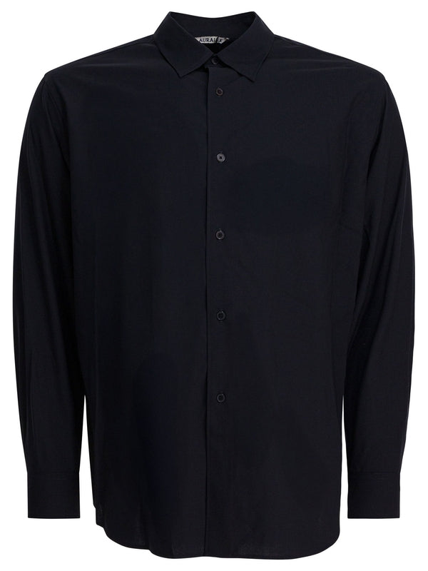 Auralee Super Fine Tropical Wool Navy Shirt