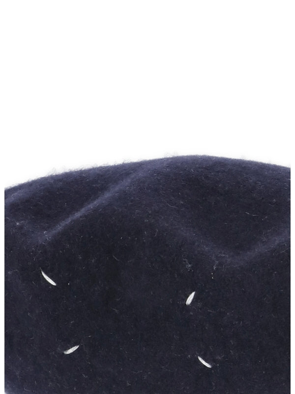 Stitch Detail Virgin Wool Beret