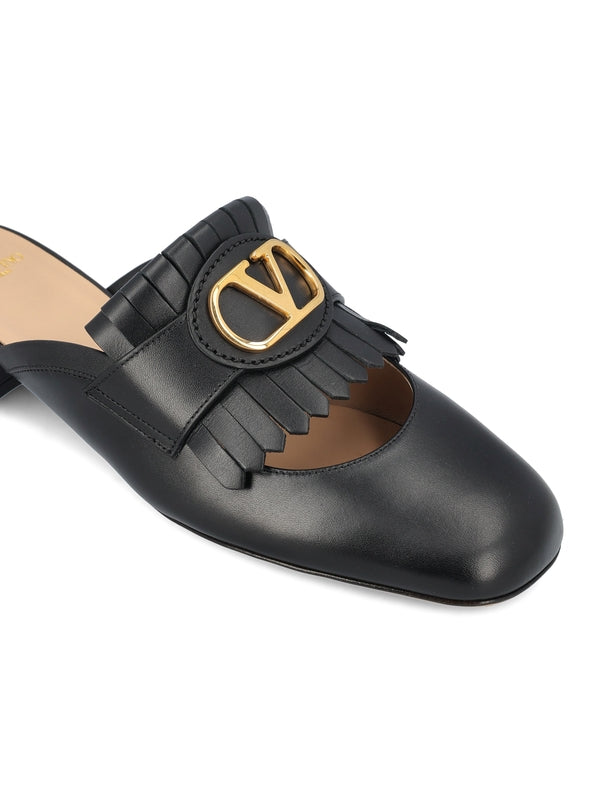 V Logo Fringe Leather Blowers