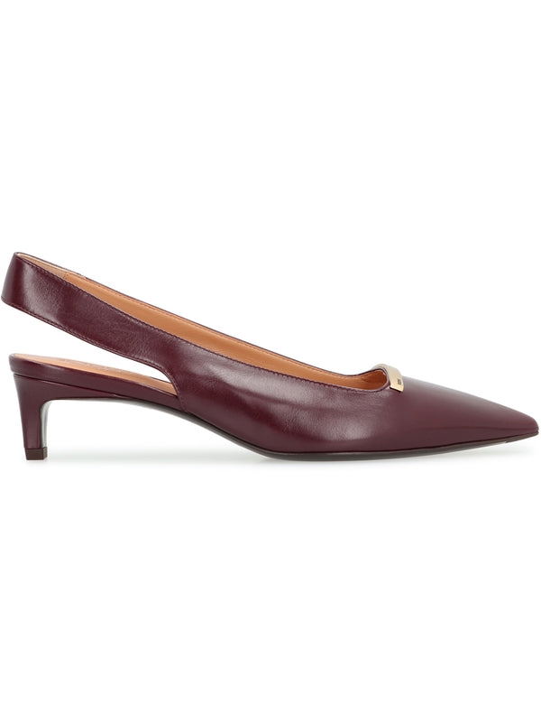 Tod'S Burgundy Slingback Heels