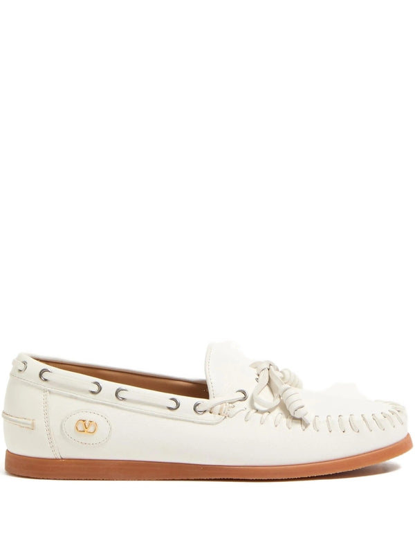 Valentino White Boat Shoes