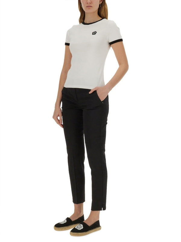 Bokeh Flower Embroidery Short Sleeve T-Shirt