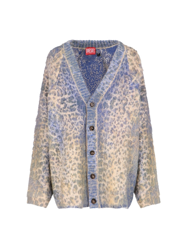 Animal Pattern Cotton Blend Cardigan - Jente