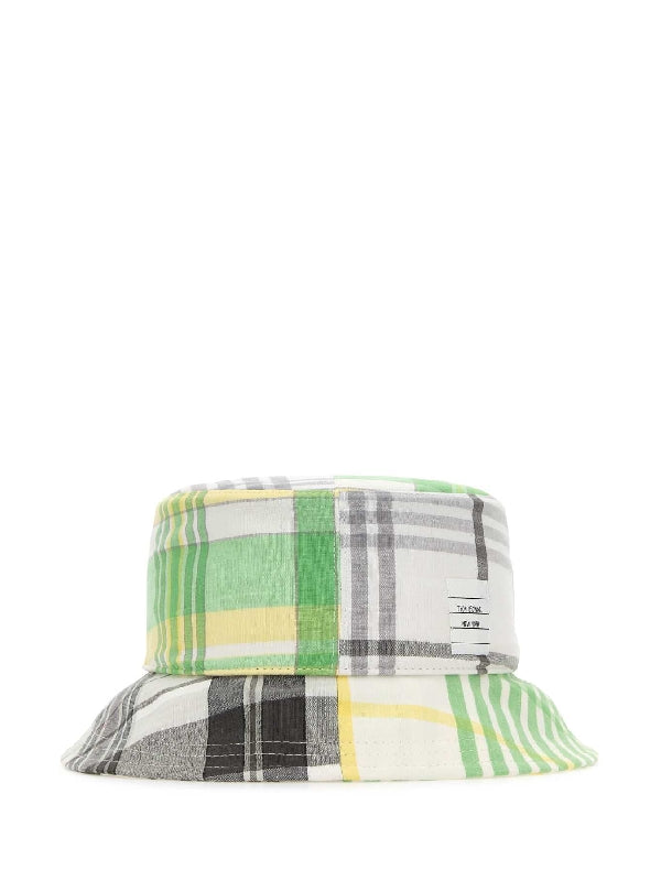 Logo Patch Check Cotton Bucket Hat