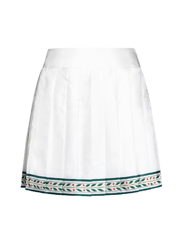 Pleated Silk Mini Skirt