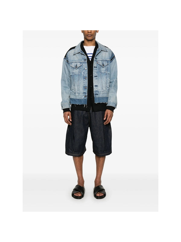 Patchwork Cotton Denim Trucker Jacket