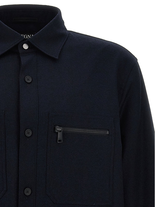 Zip Pocket Wool Shirt