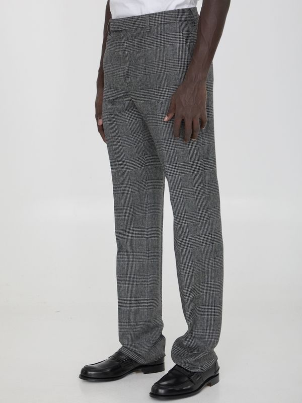 Check Wool Tailored Pants