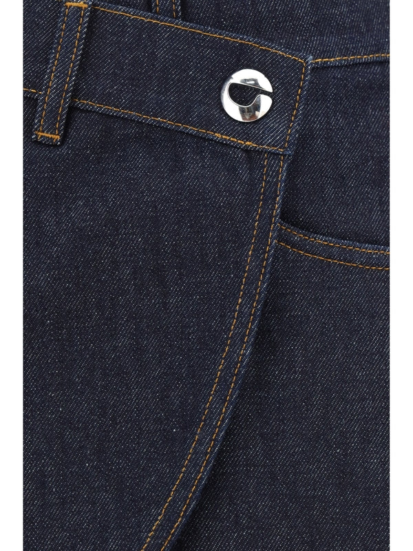 Wrap Detail Denim Skirt