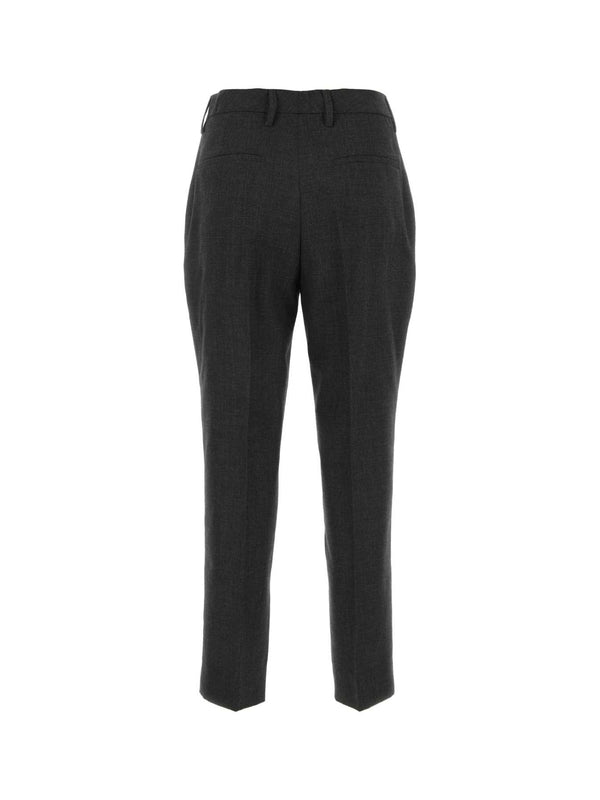 Triangle Logo Zip Pocket Wool Pants