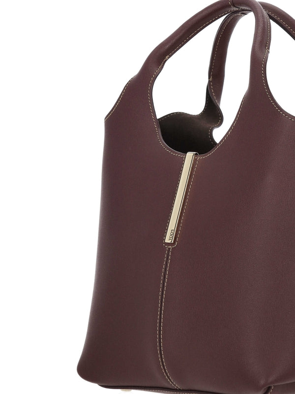 Tod'S Burgundy Tote Bags
