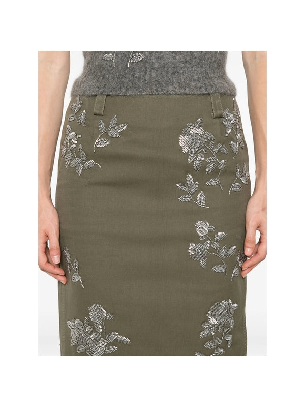 Floral Embroidered Skirt