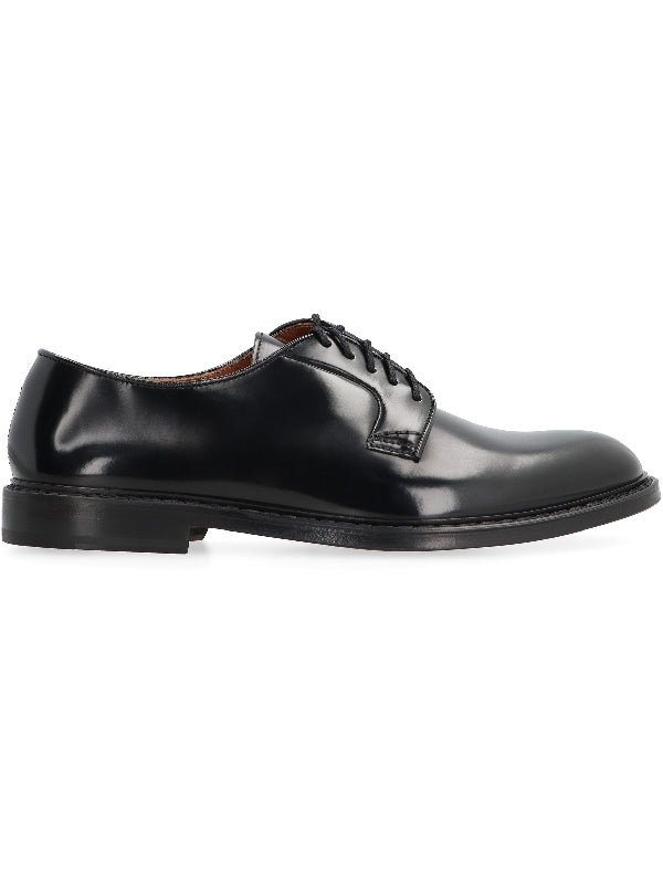 Black Leather Lace-Up Shoes