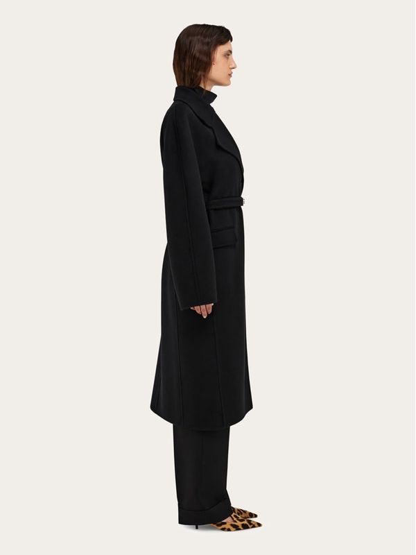 Single Breasted Wool Cashmere Long Coat
