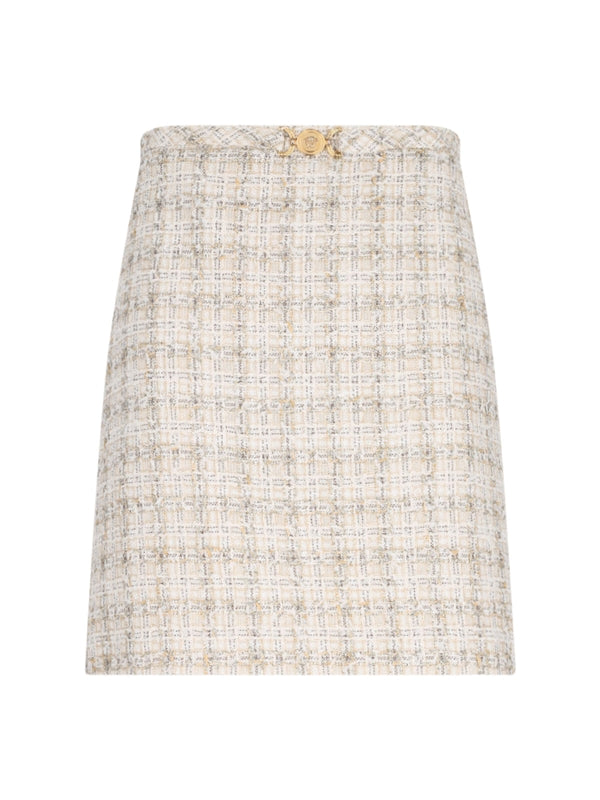 Medusa Check Tweed Skirt