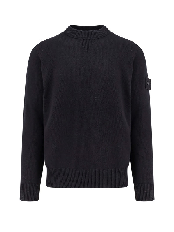 STONE ISLAND - Wappen Patch Wool Crewneck Knit - Jente