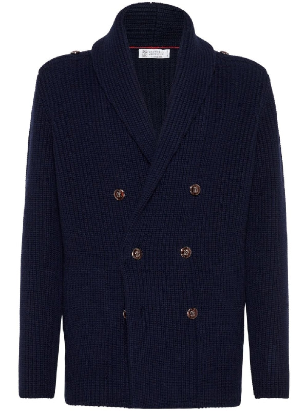 Wool Cashmere Rib Cardigan