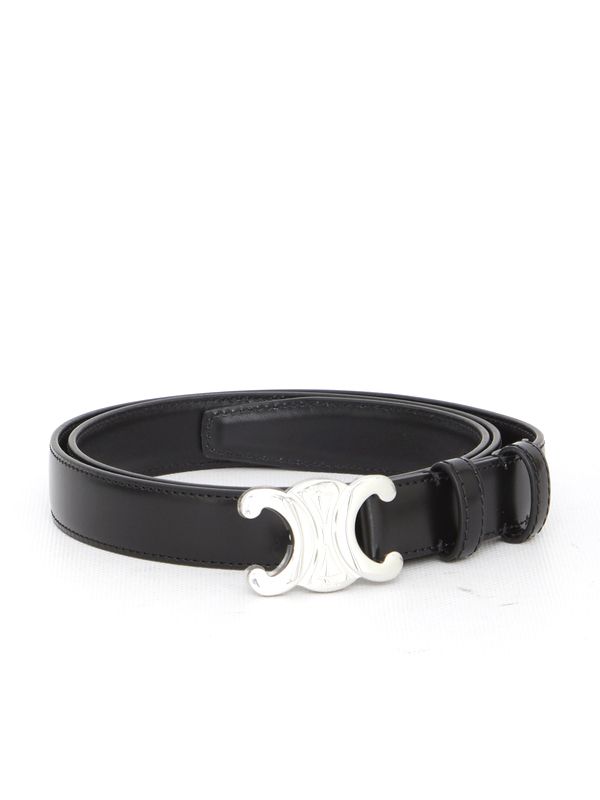 Triomphe Buckle Leather Belt