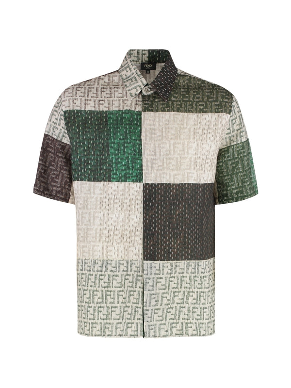 FF Patchwork Linen Short-Sleeve Shirt
