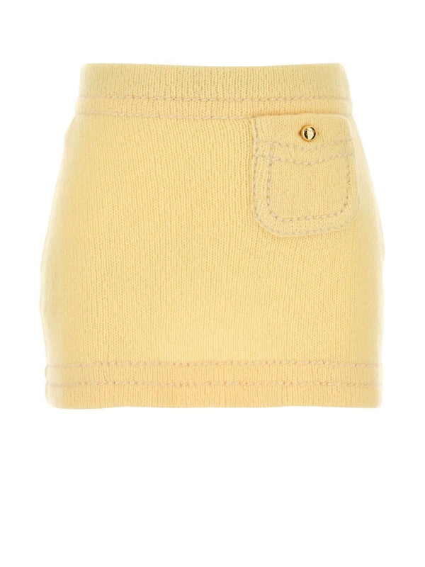 Triangle Patch Cashmere Knit Skirt