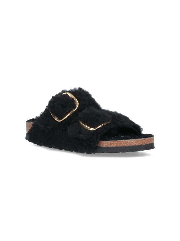 Arizona Big Buckle Shearling Sandals